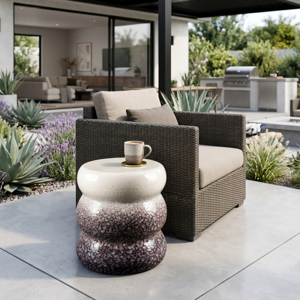 Modern European furniture - Crackle Glazed Ceramic Garden Stool - www.oroa.com