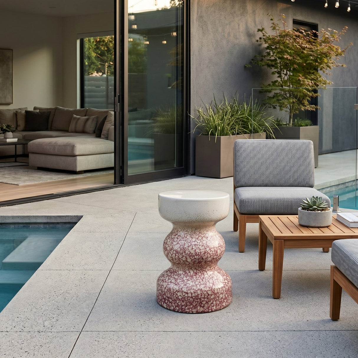 Modern European furniture - Crackled Ceramic Garden Stool - www.oroa.com