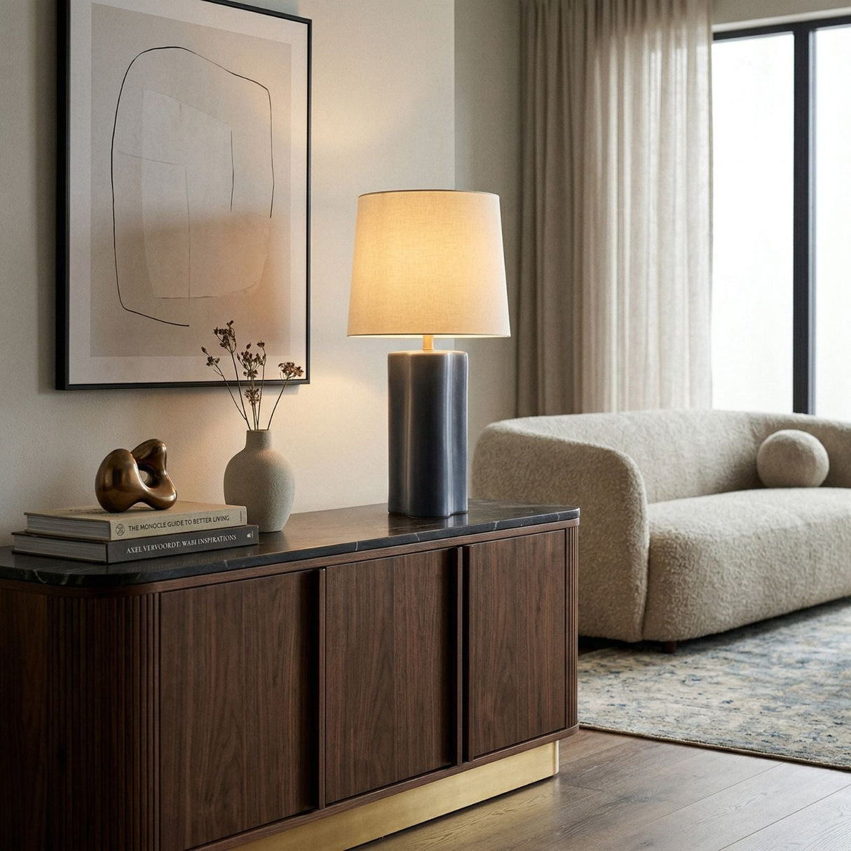 Modern European furniture - High-Gloss Ceramic Table Lamp - www.oroa.com