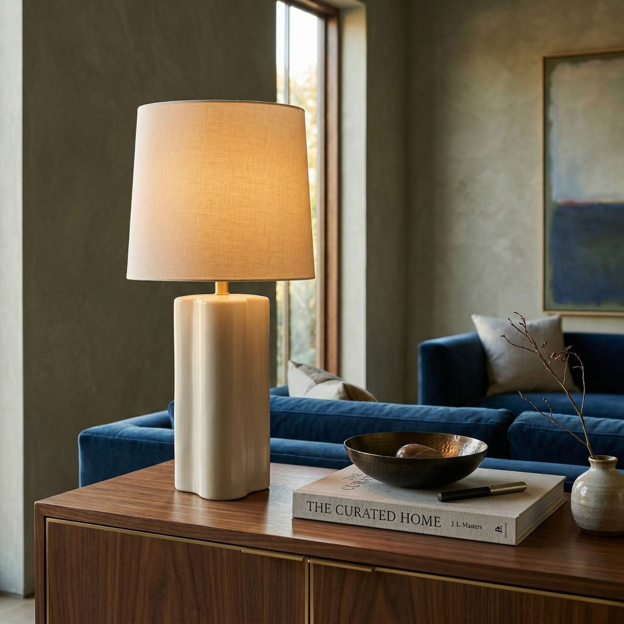 Modern European furniture - High-Gloss Ceramic Table Lamp - www.oroa.com