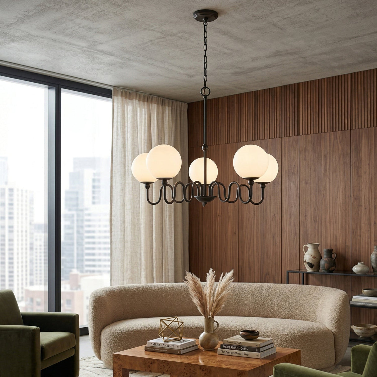 Modern European furniture - Wavy Iron 5-Light Chandelier - www.oroa.com