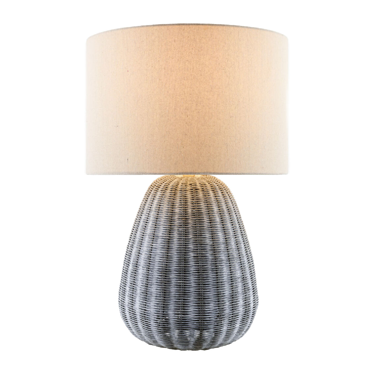 Hand-painted Rattan Linen Table Lamp | Oroa.com