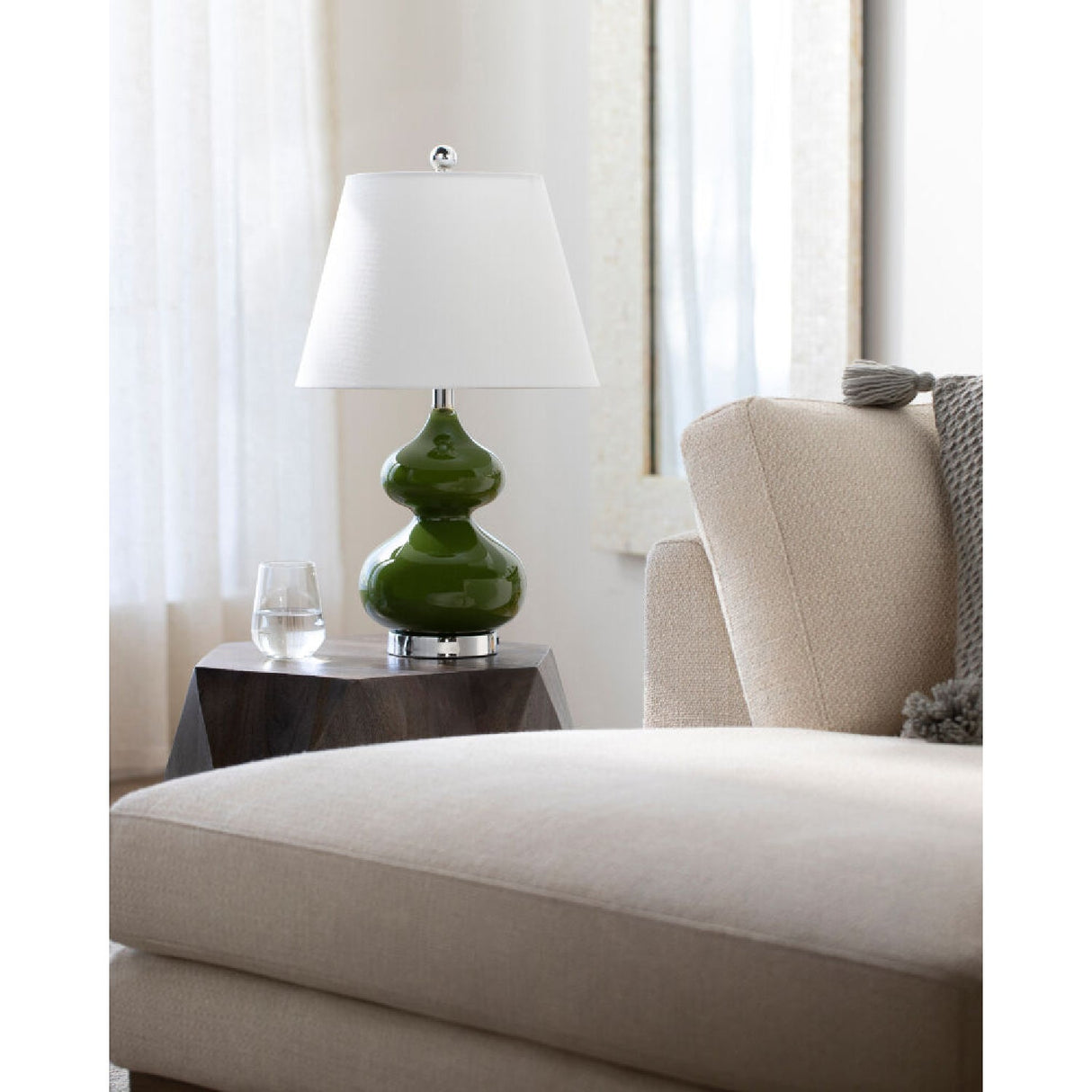 Modern European furniture - Green Glass Accent Table Lamp - www.oroa.com