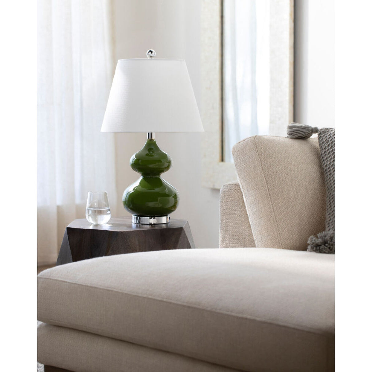 Modern European furniture - Green Glass Accent Table Lamp - www.oroa.com