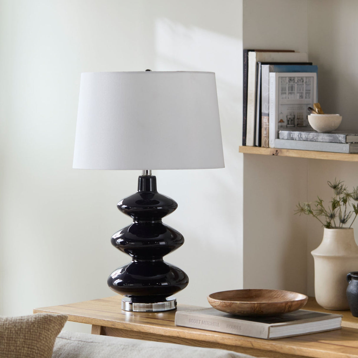Modern European furniture - Dark Blue Glass Table Lamp - www.oroa.com