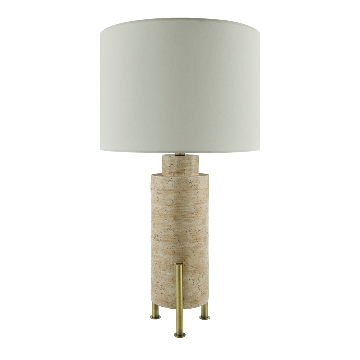 Modern European furniture - Beige Cement Linen Table Lamp - www.oroa.com