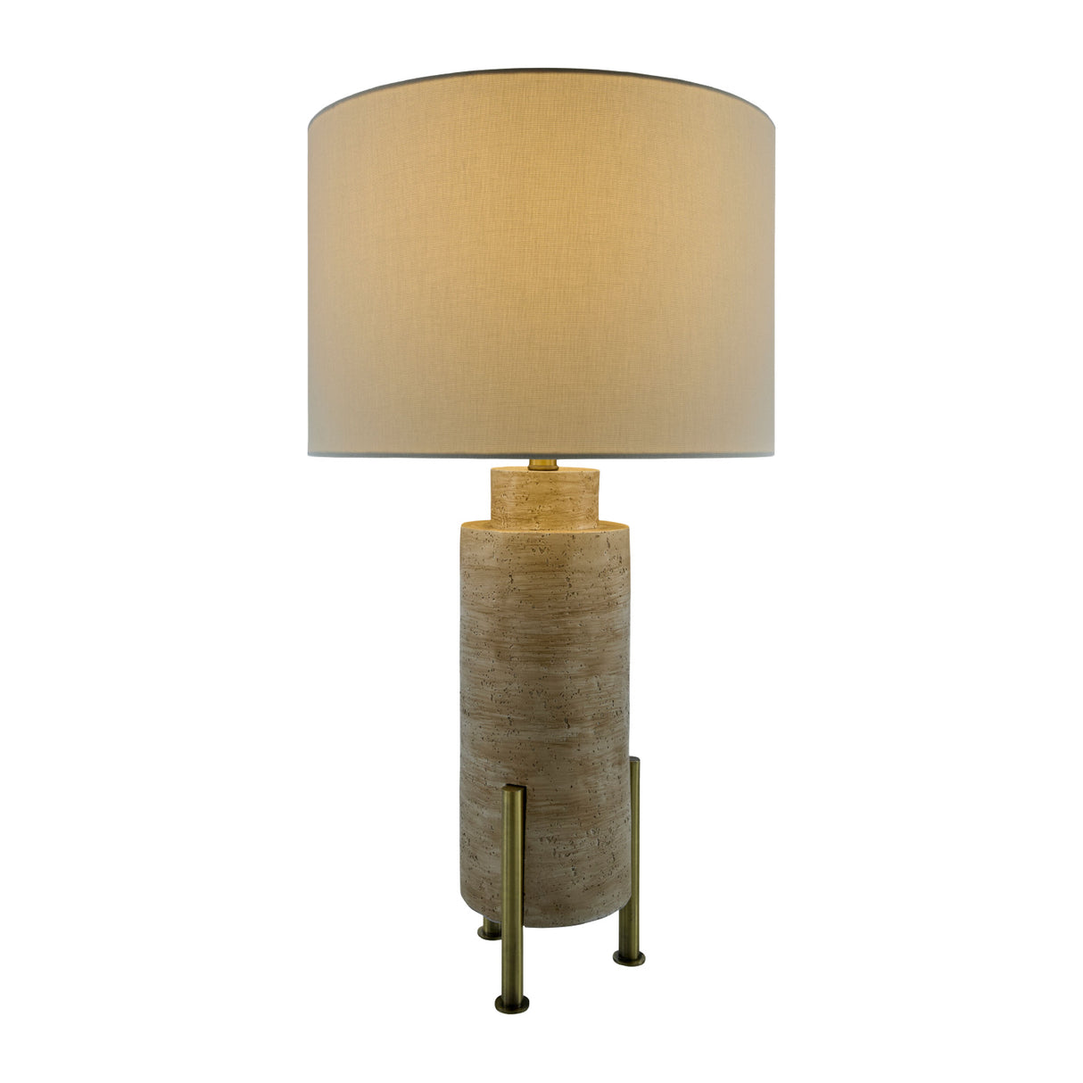 Modern European furniture - Beige Cement Linen Table Lamp - www.oroa.com