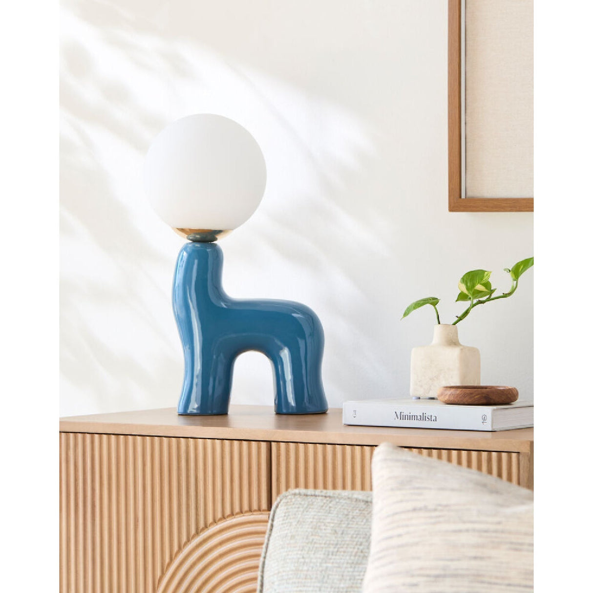 Modern European furniture - White Glass Sculptural Table Lamp - www.oroa.com