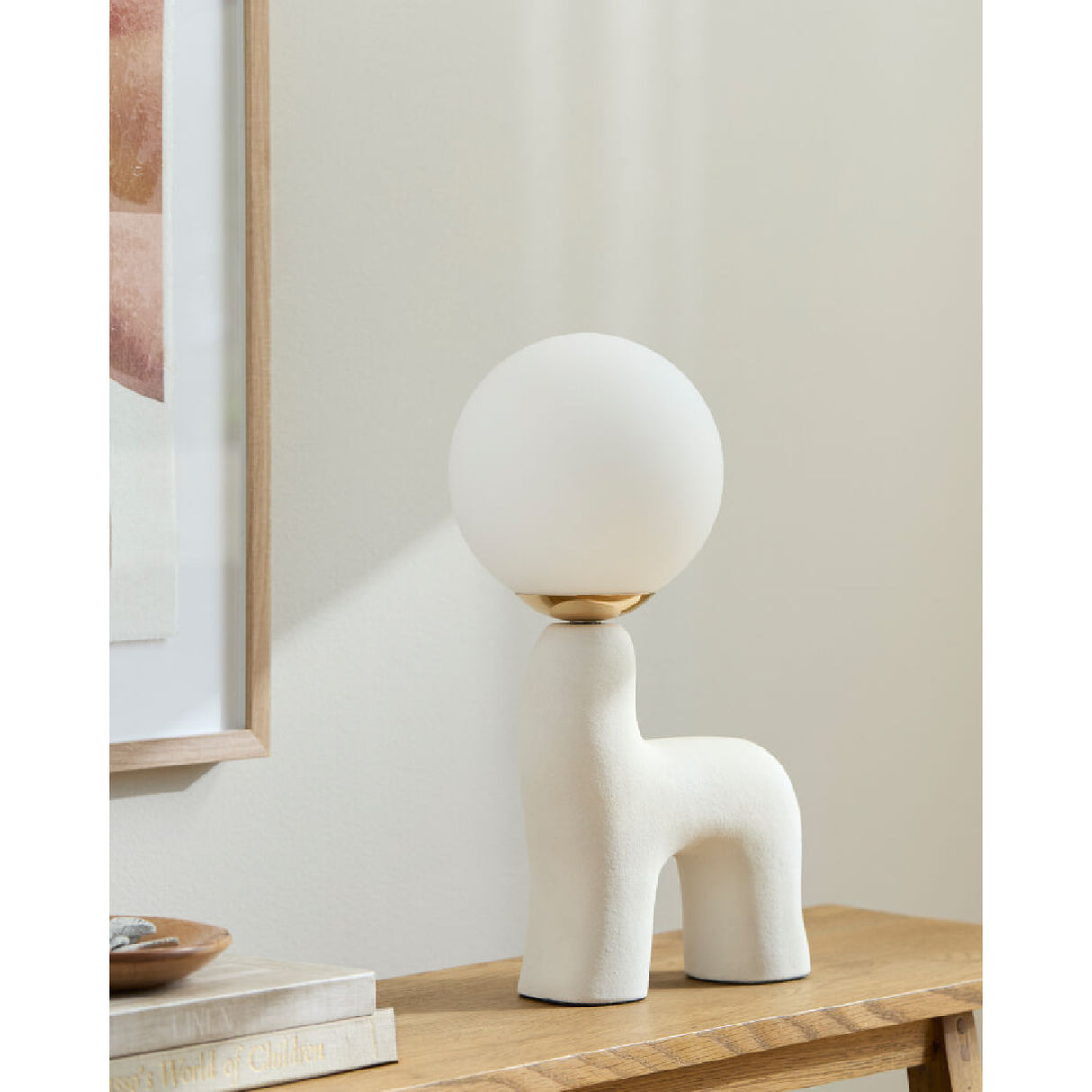 Modern European furniture - White Glass Sculptural Table Lamp - www.oroa.com