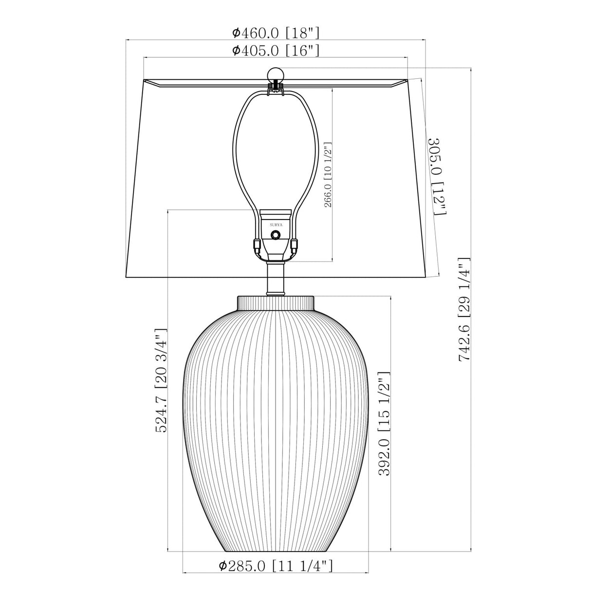 Modern European furniture - Striped Ceramic Accent Table Lamp - www.oroa.com