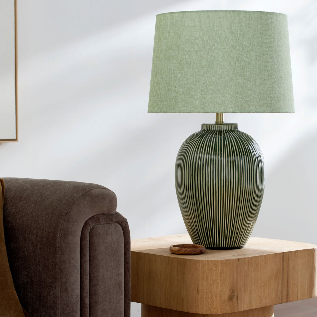 Modern European furniture - Striped Ceramic Accent Table Lamp - www.oroa.com