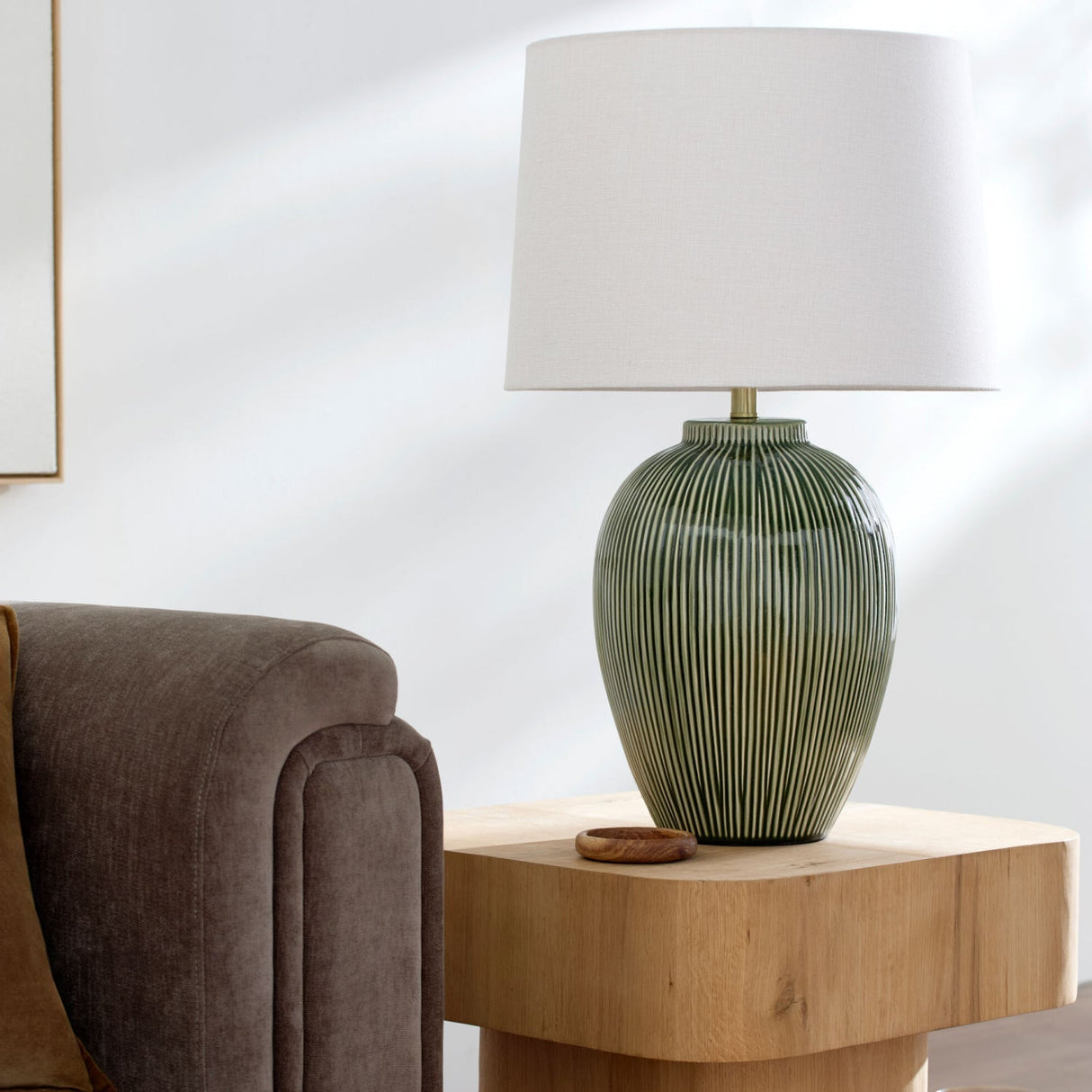 Modern European furniture - Striped Ceramic Accent Table Lamp - www.oroa.com