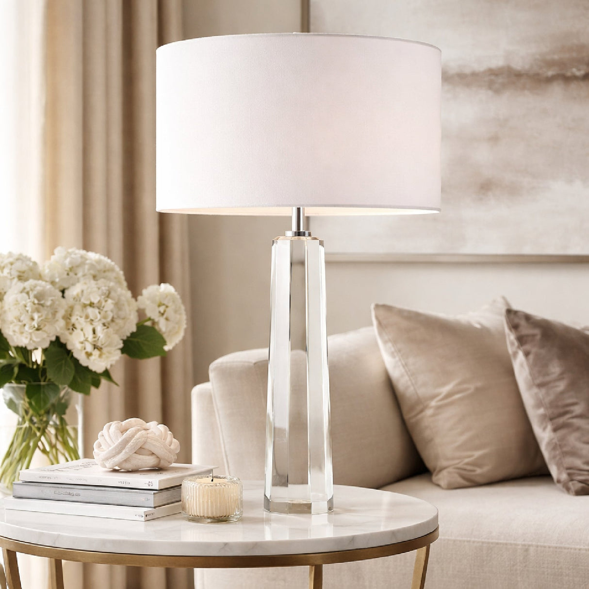 Modern European furniture - Translucent Crystal Accent Table Lamp - www.oroa.com