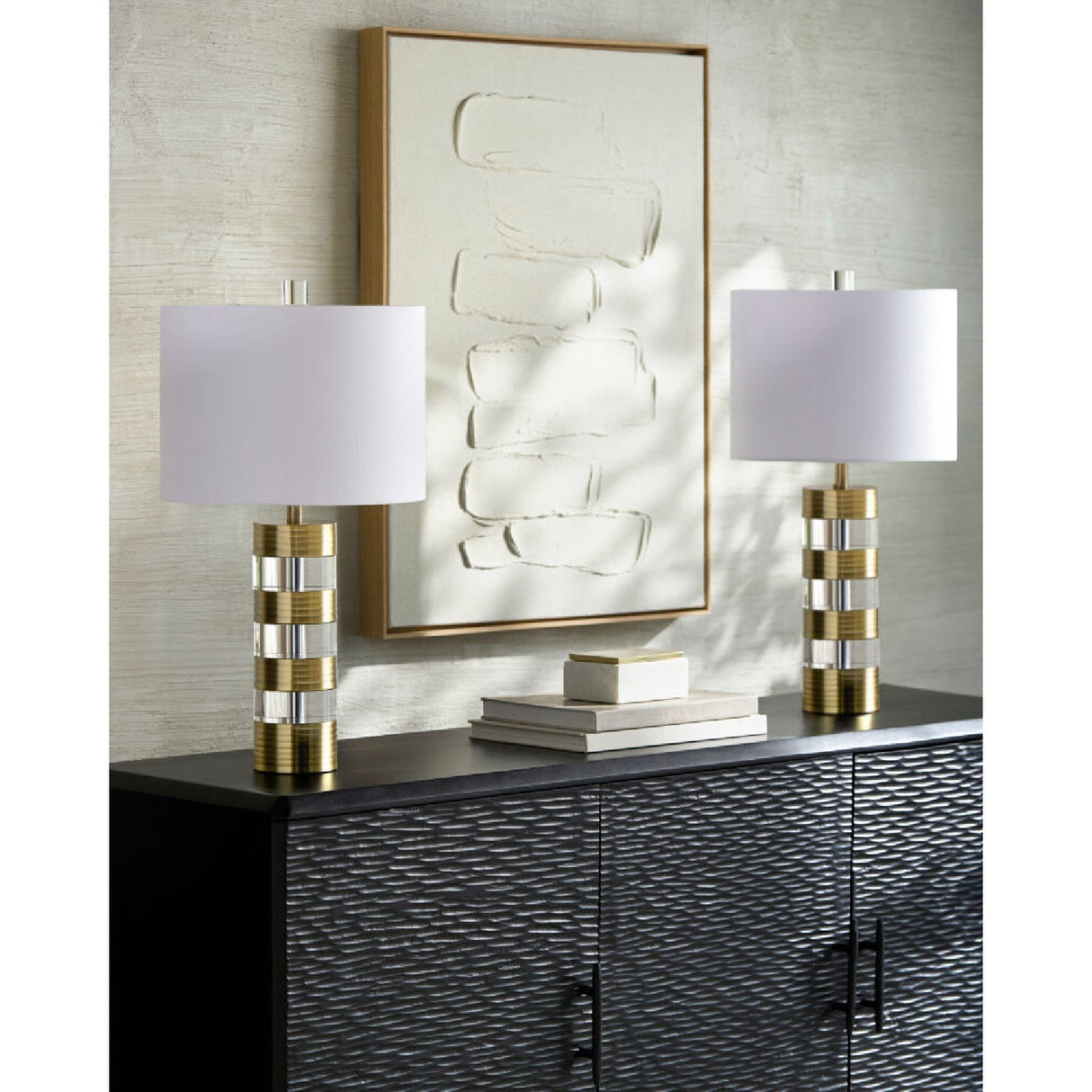 Modern European furniture - Translucent Crystal Accent Table Lamps (2) - www.oroa.com