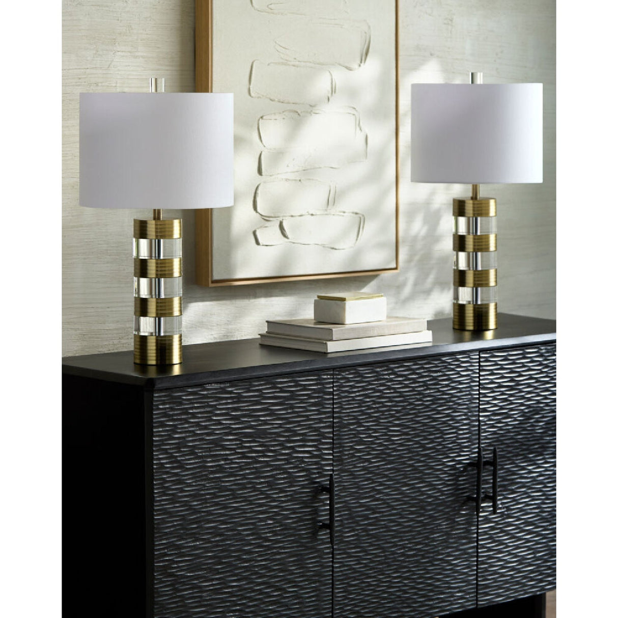 Modern European furniture - Translucent Crystal Accent Table Lamps (2) - www.oroa.com
