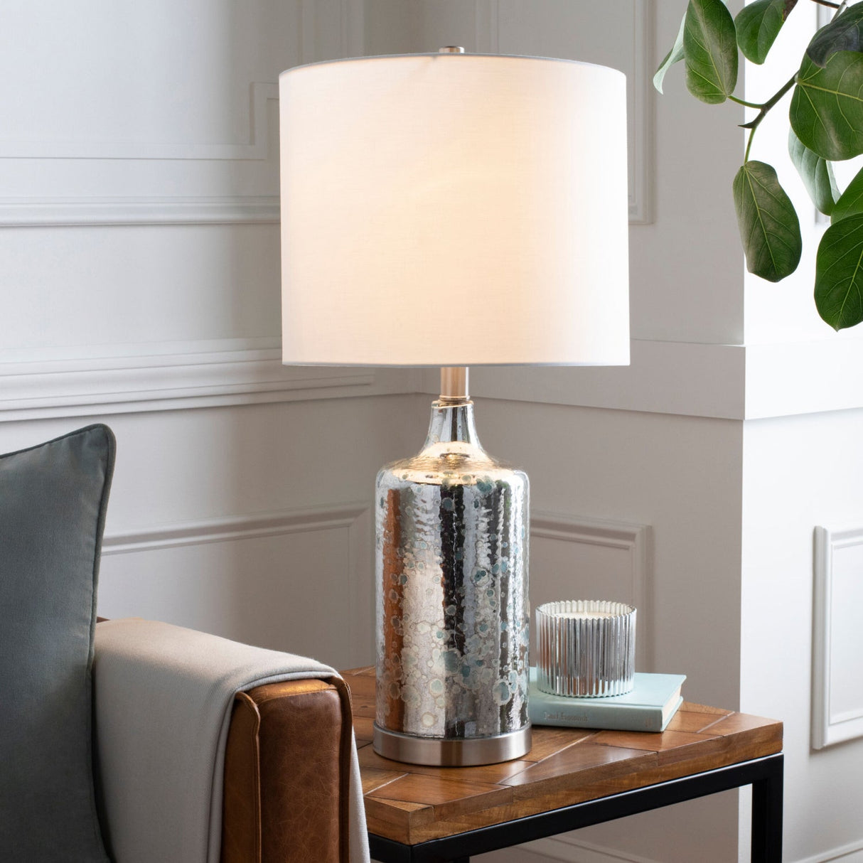 Modern European furniture - Antiqued Metallic Accent Table Lamp - www.oroa.com