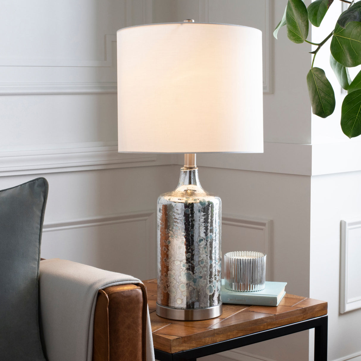 Modern European furniture - Antiqued Metallic Accent Table Lamp - www.oroa.com