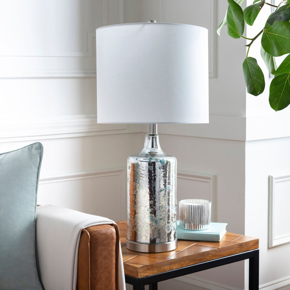 Modern European furniture - Antiqued Metallic Accent Table Lamp - www.oroa.com
