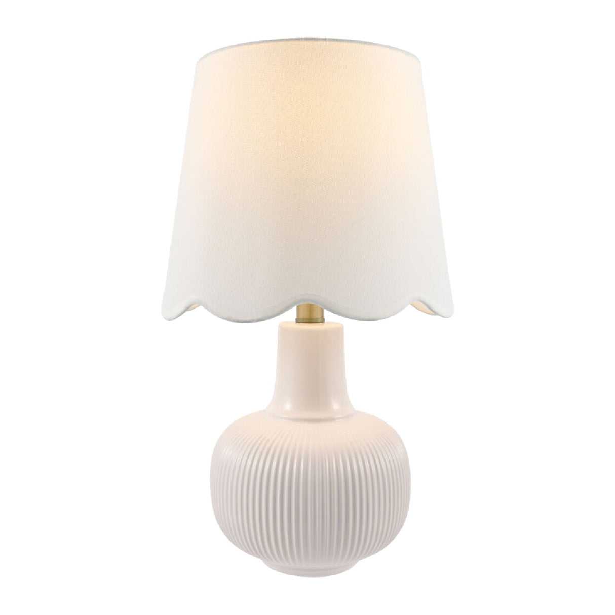 Modern European furniture - Scalloped White Linen Table Lamp - www.oroa.com