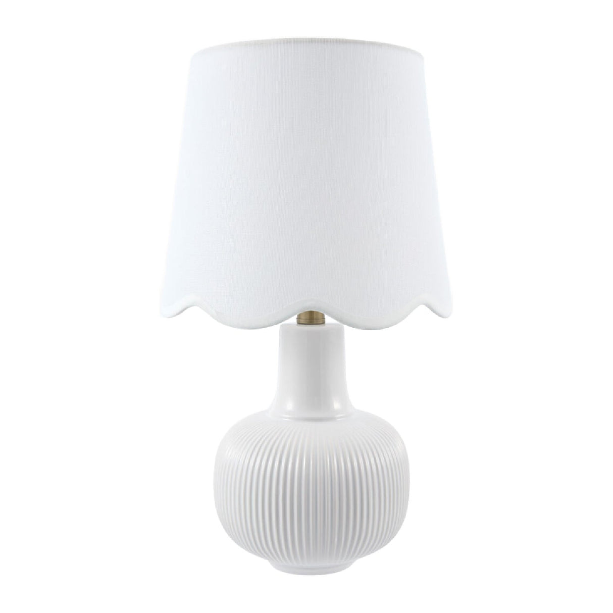 Modern European furniture - Scalloped White Linen Table Lamp - www.oroa.com