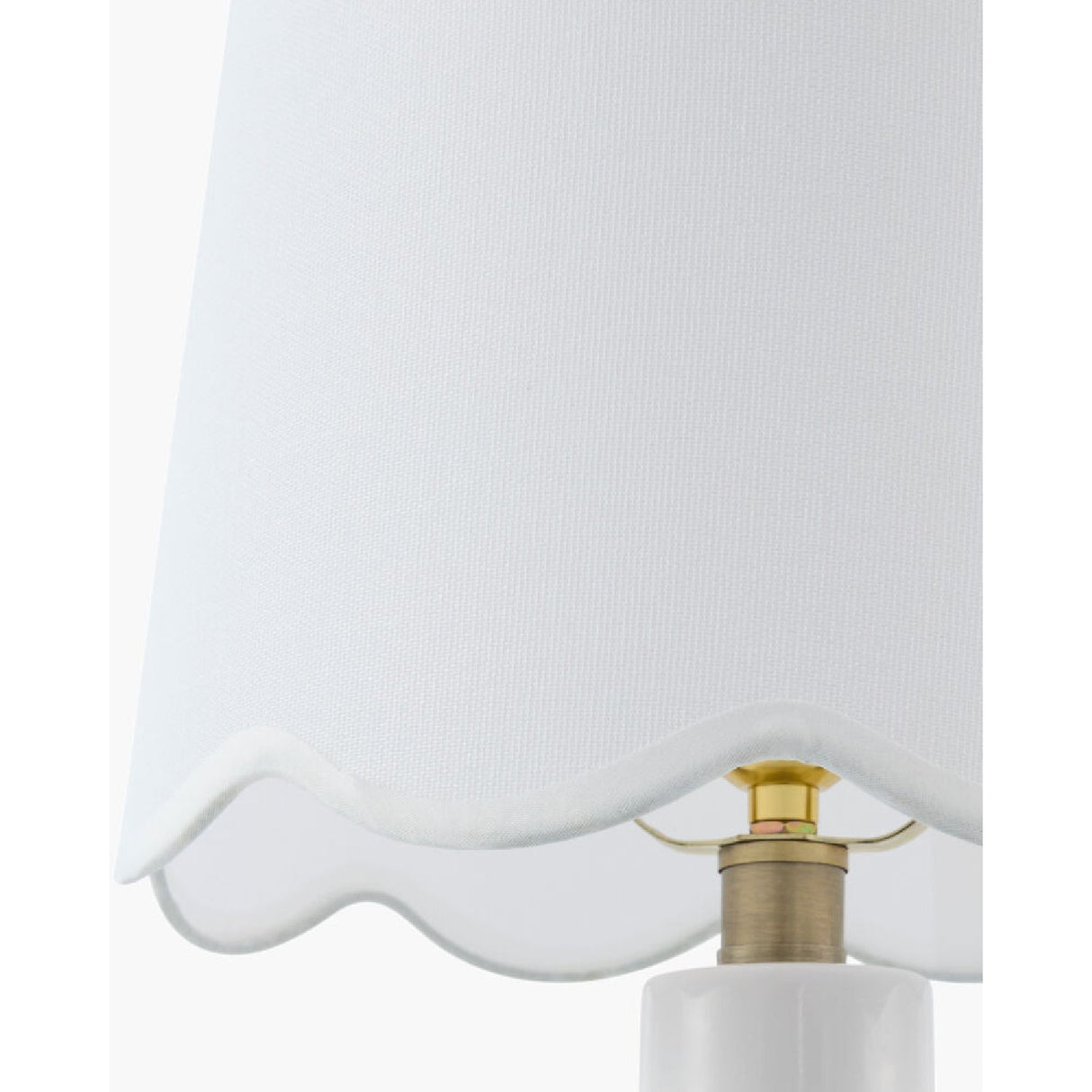 Modern European furniture - Scalloped White Linen Table Lamp - www.oroa.com