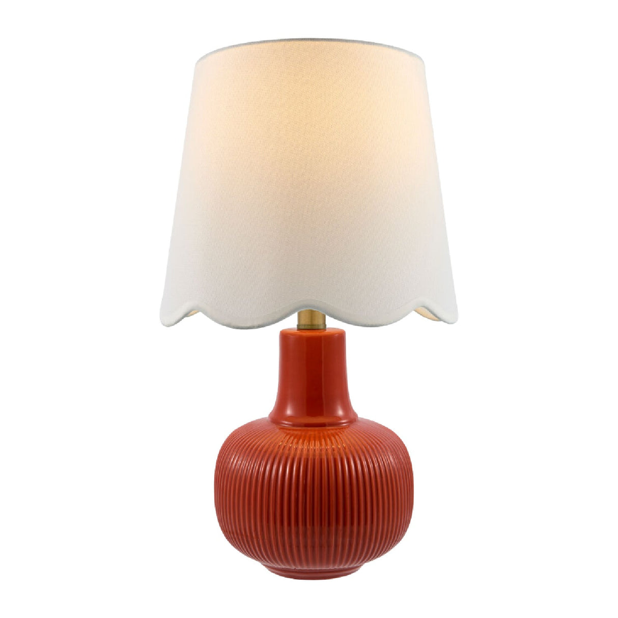 Modern European furniture - Scalloped White Linen Table Lamp - www.oroa.com