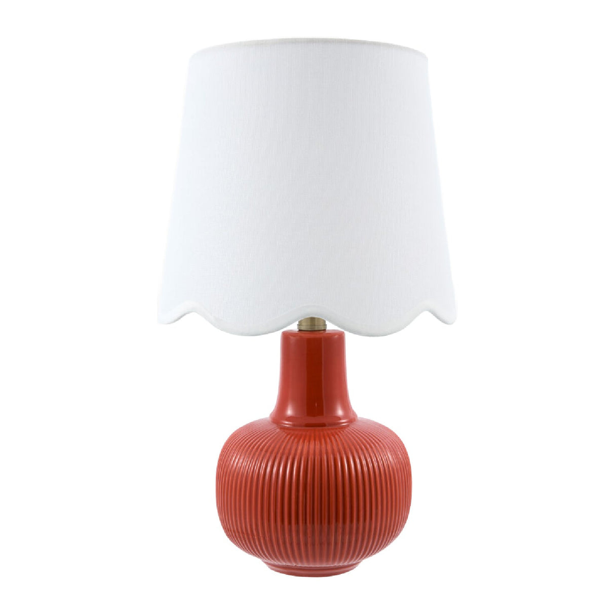 Modern European furniture - Scalloped White Linen Table Lamp - www.oroa.com