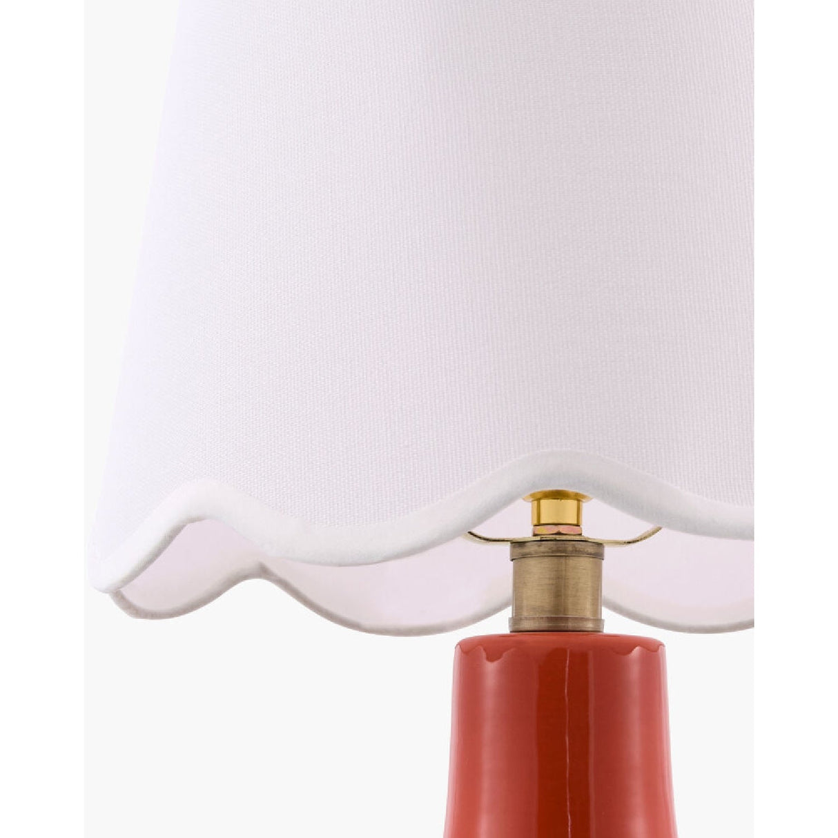 Modern European furniture - Scalloped White Linen Table Lamp - www.oroa.com