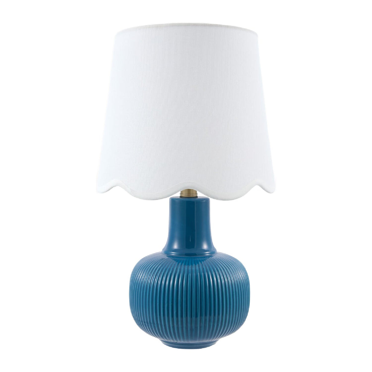 Modern European furniture - Scalloped White Linen Table Lamp - www.oroa.com