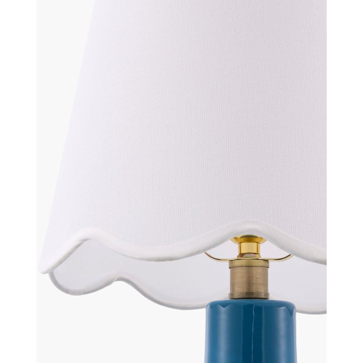 Modern European furniture - Scalloped White Linen Table Lamp - www.oroa.com