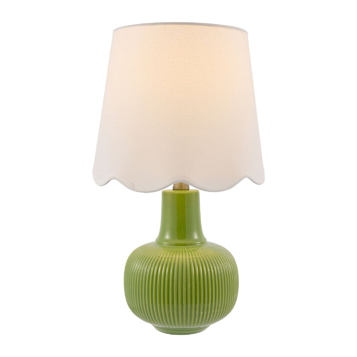 Modern European furniture - Scalloped White Linen Table Lamp - www.oroa.com