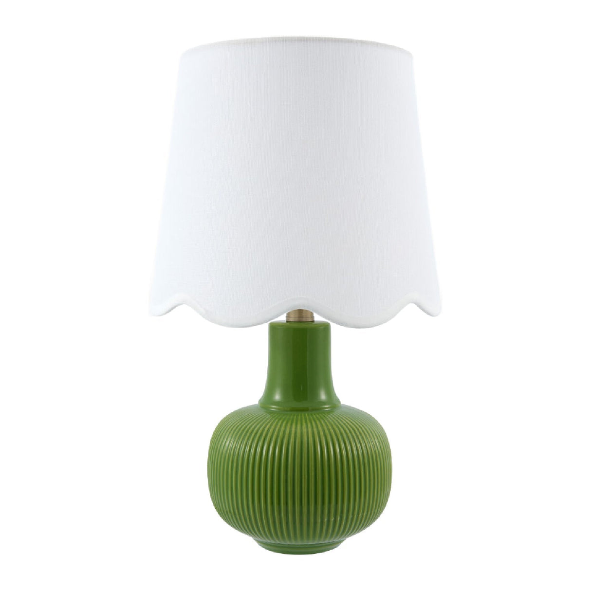 Modern European furniture - Scalloped White Linen Table Lamp - www.oroa.com