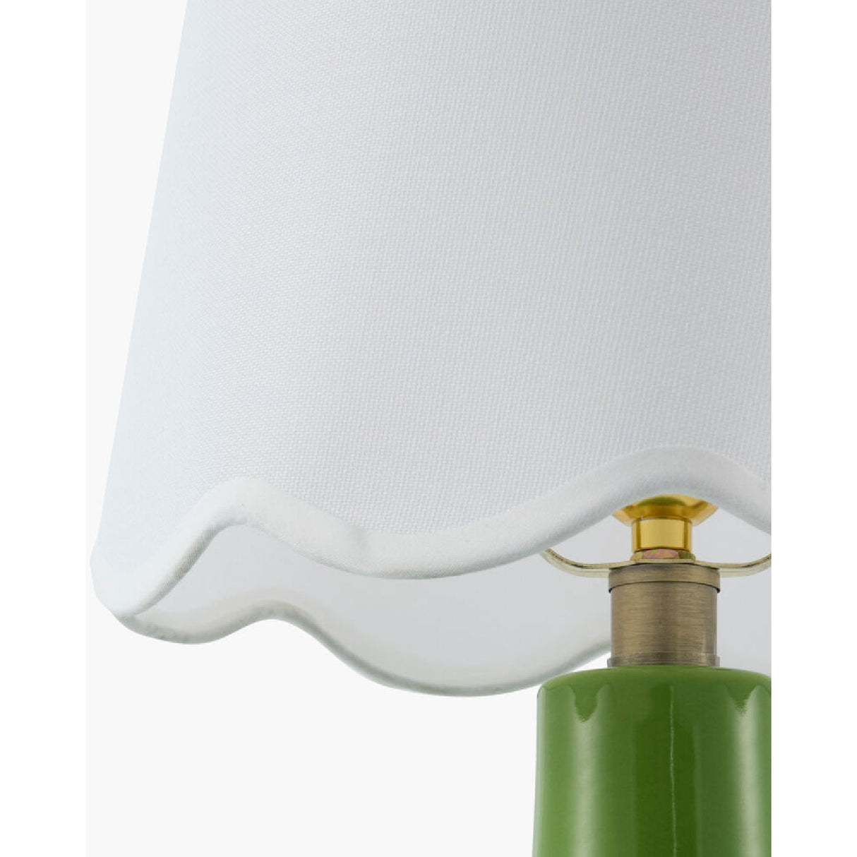 Modern European furniture - Scalloped White Linen Table Lamp - www.oroa.com