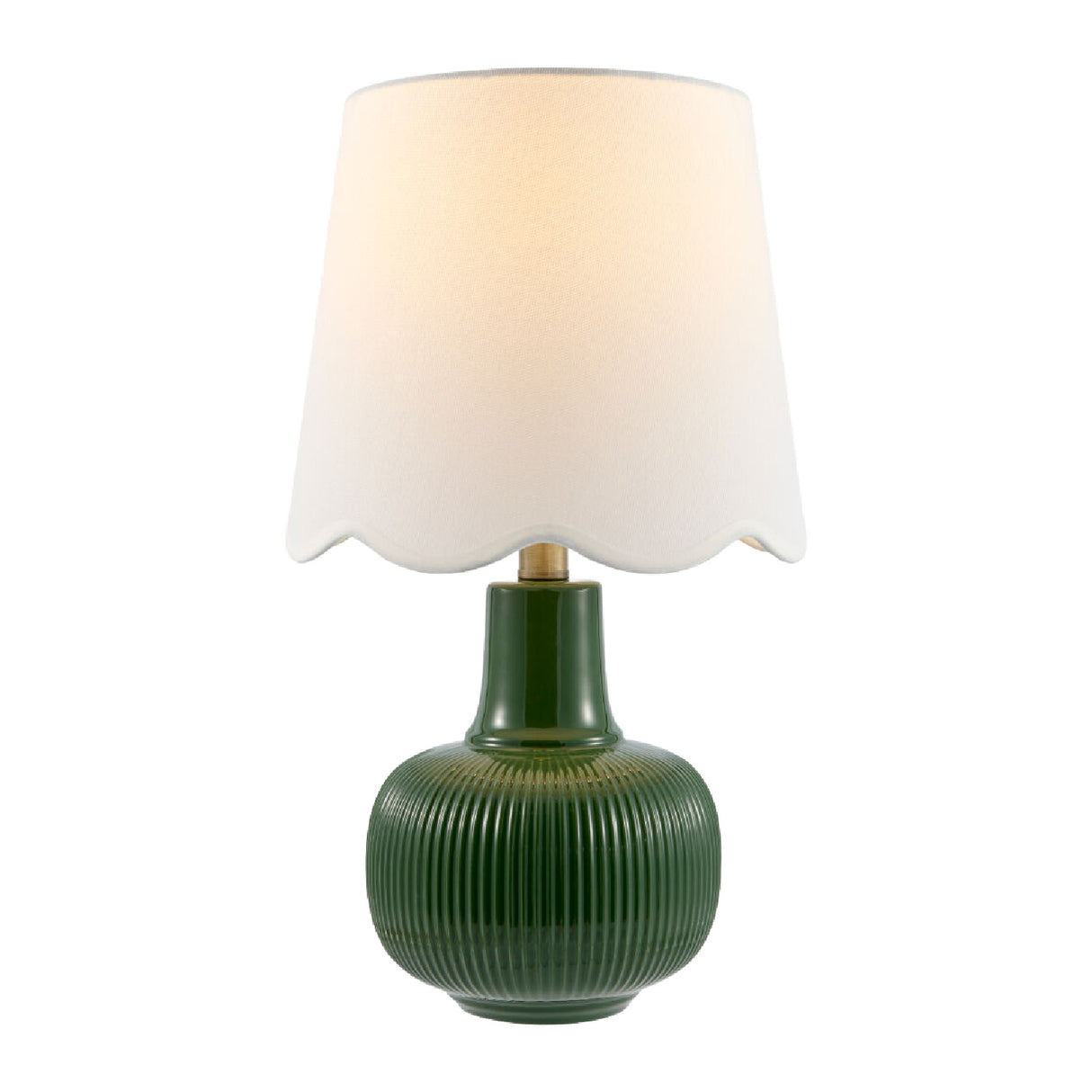 Modern European furniture - Scalloped White Linen Table Lamp - www.oroa.com