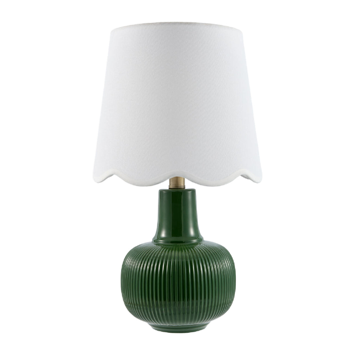 Modern European furniture - Scalloped White Linen Table Lamp - www.oroa.com