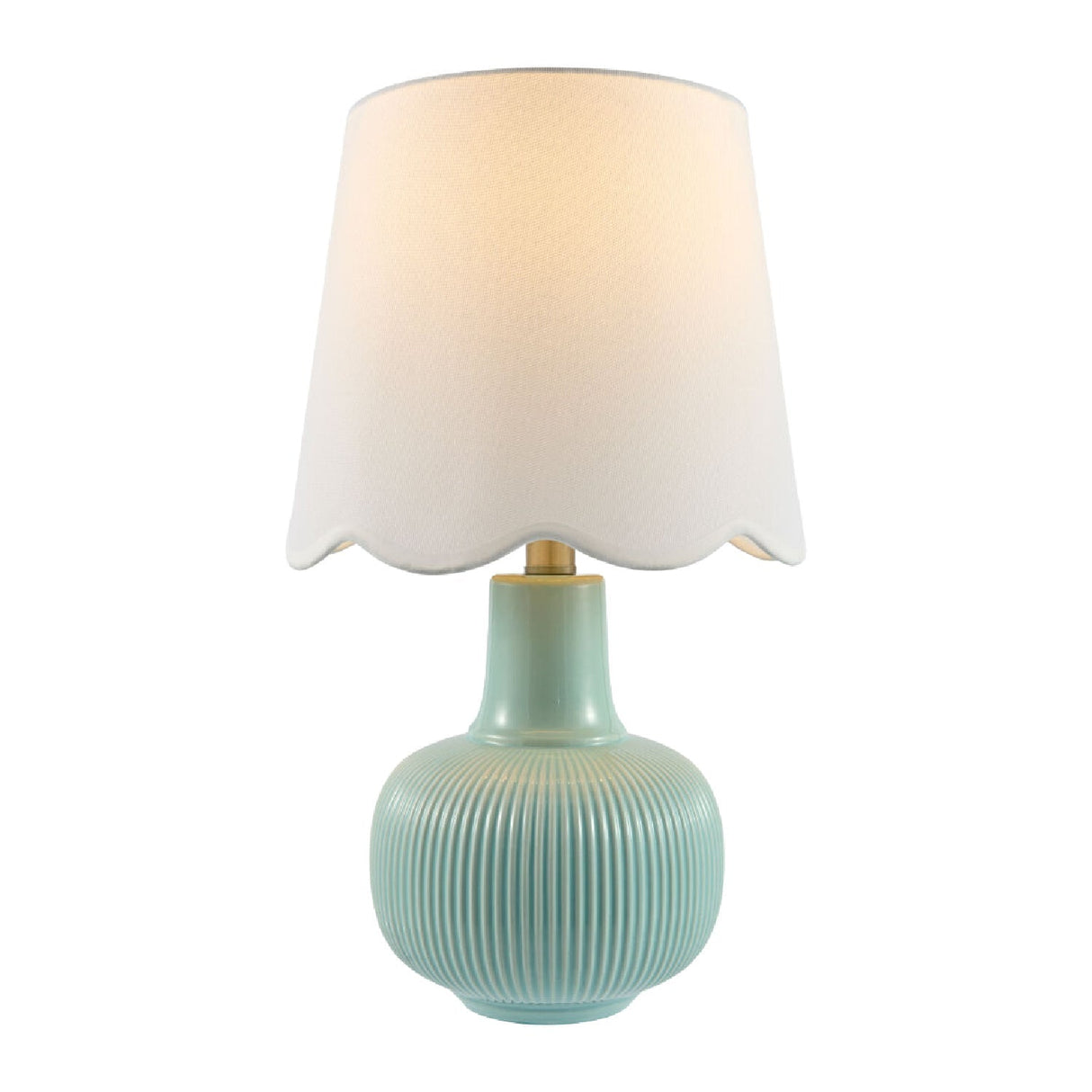 Modern European furniture - Scalloped White Linen Table Lamp - www.oroa.com
