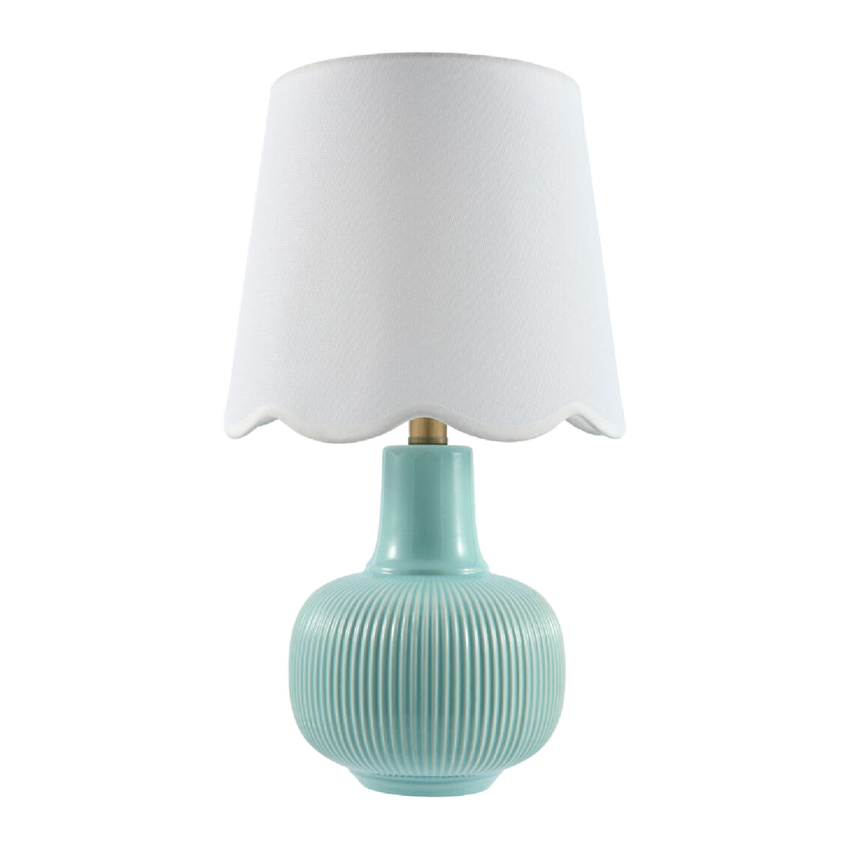 Modern European furniture - Scalloped White Linen Table Lamp - www.oroa.com