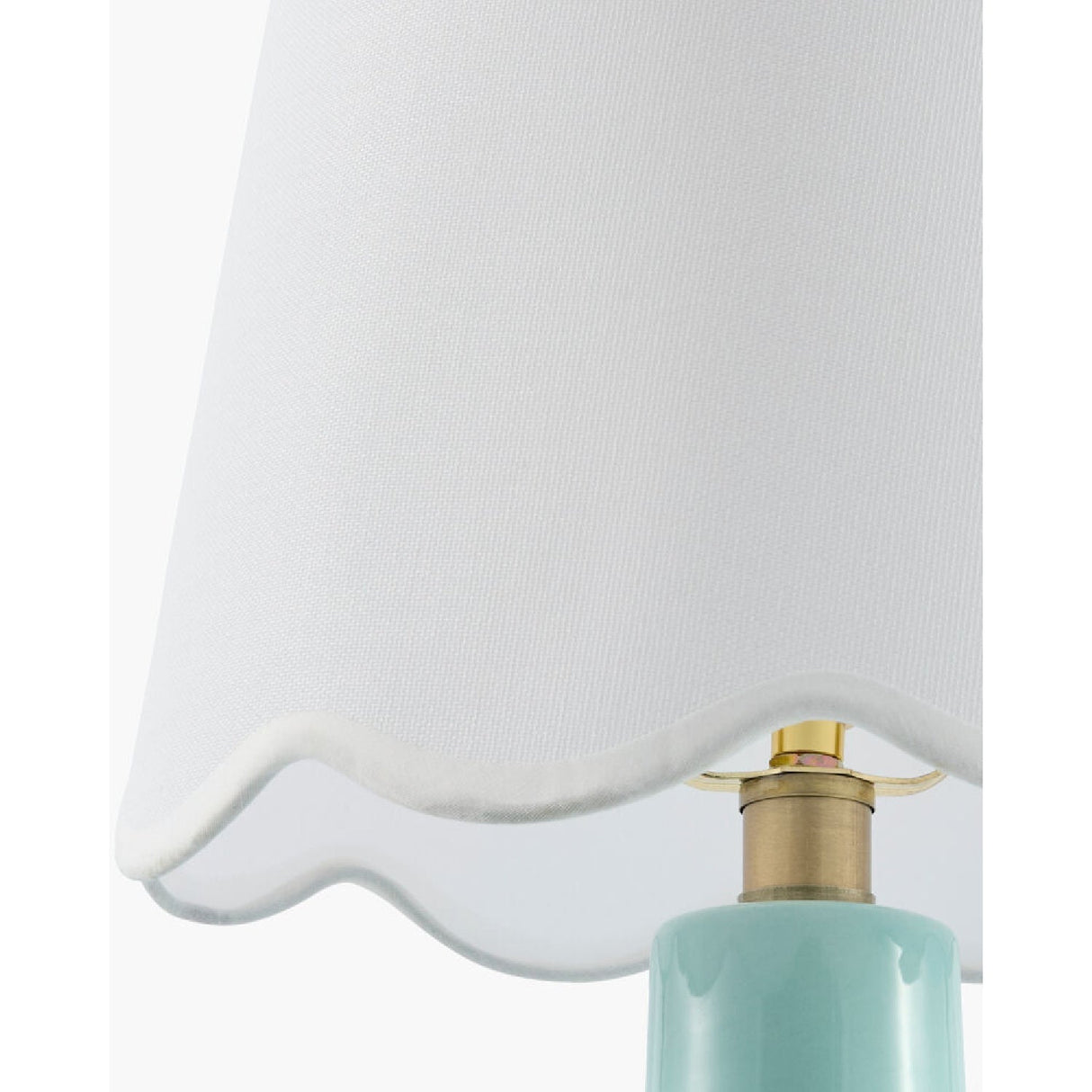 Modern European furniture - Scalloped White Linen Table Lamp - www.oroa.com