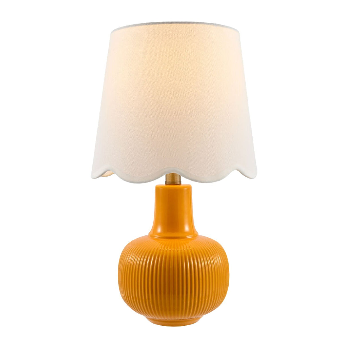 Modern European furniture - Scalloped White Linen Table Lamp - www.oroa.com
