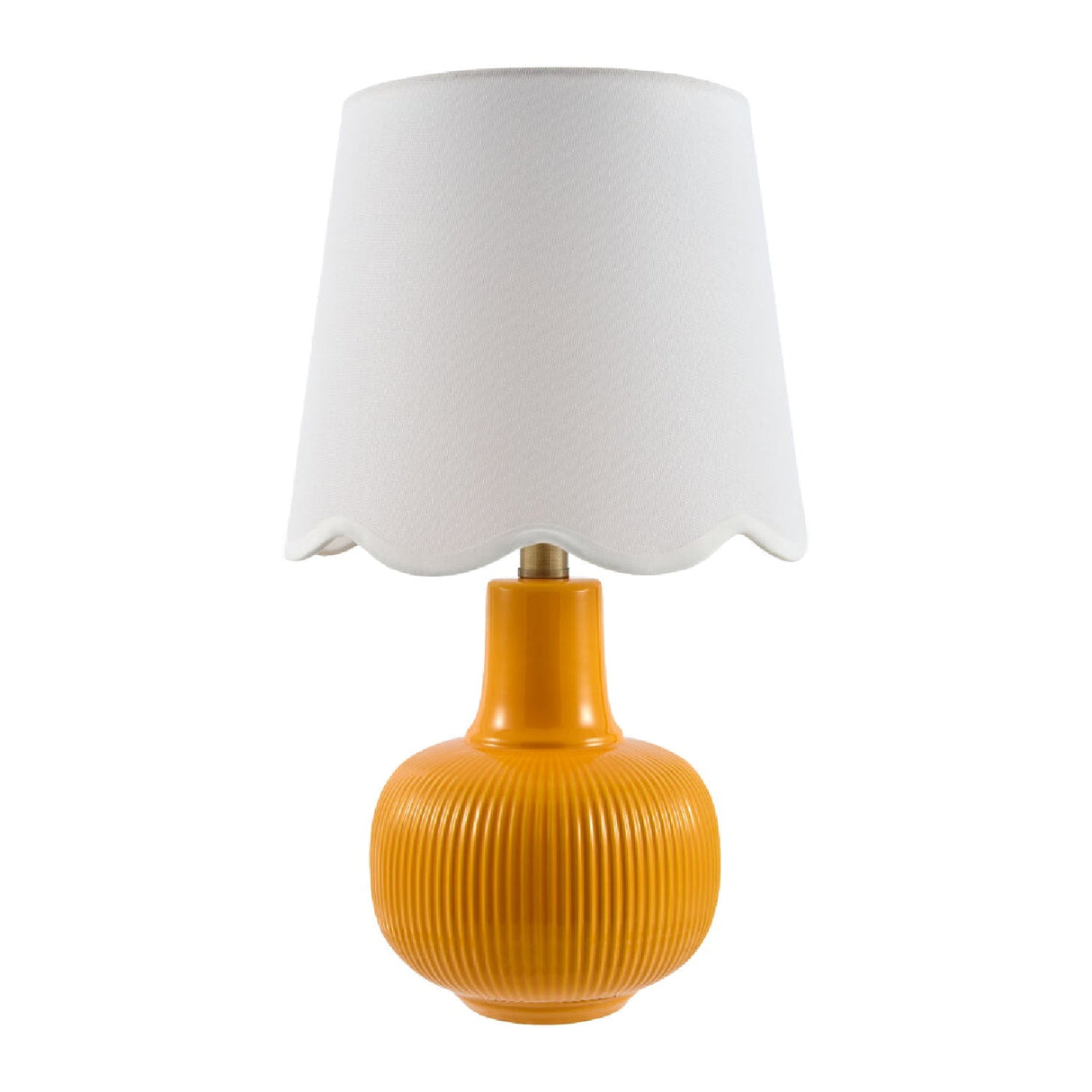 Modern European furniture - Scalloped White Linen Table Lamp - www.oroa.com