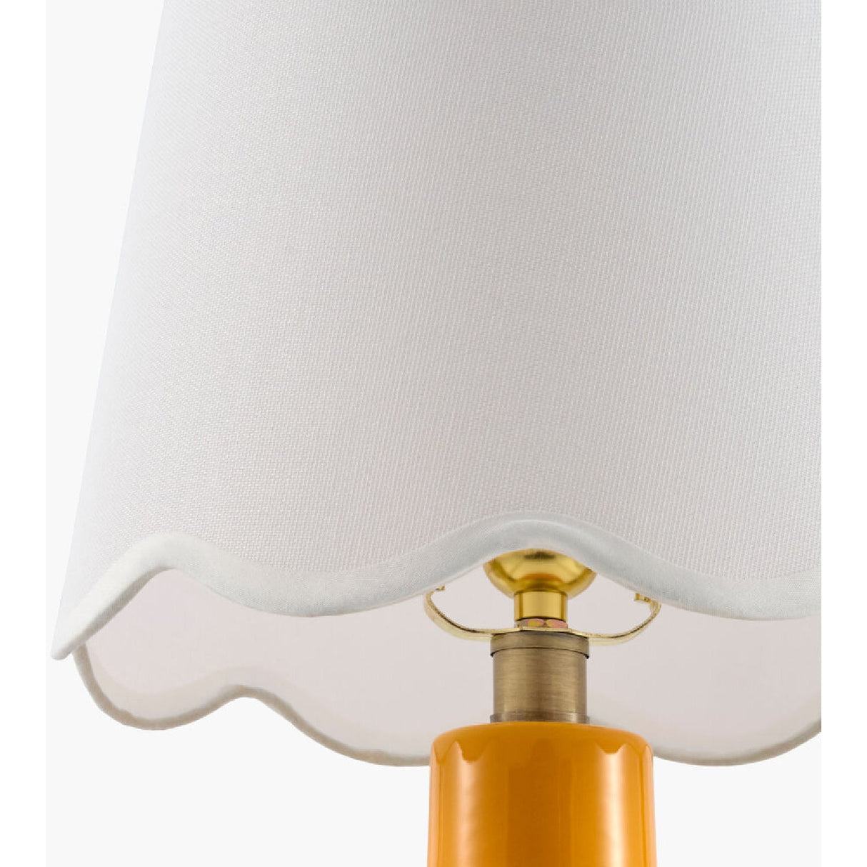 Modern European furniture - Scalloped White Linen Table Lamp - www.oroa.com