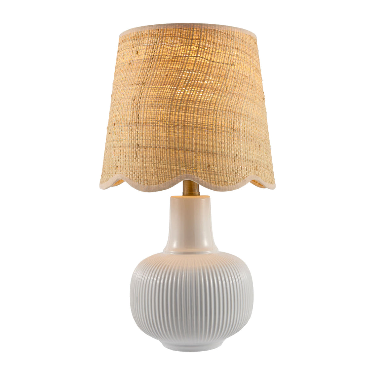 Modern European furniture - Scalloped Beige Jute Table Lamp - www.oroa.com