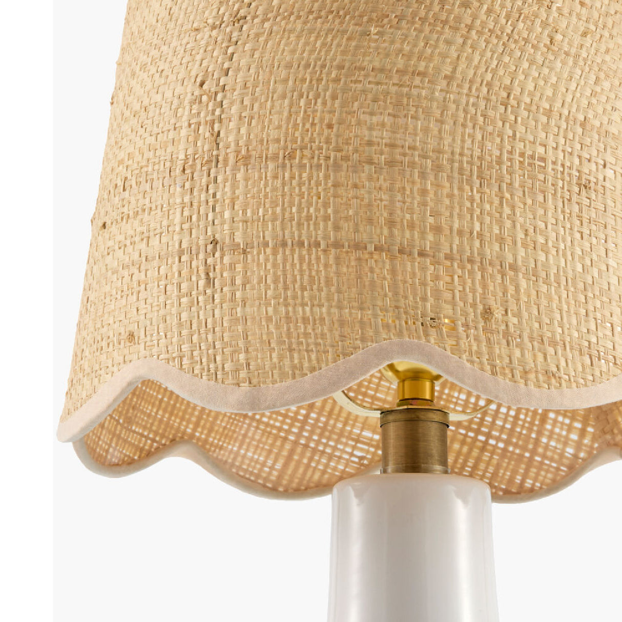 Modern European furniture - Scalloped Beige Jute Table Lamp - www.oroa.com