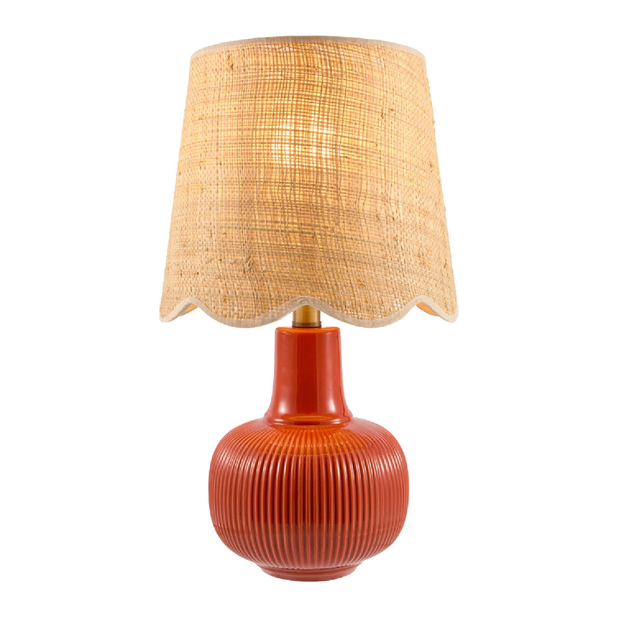 Modern European furniture - Scalloped Beige Jute Table Lamp - www.oroa.com