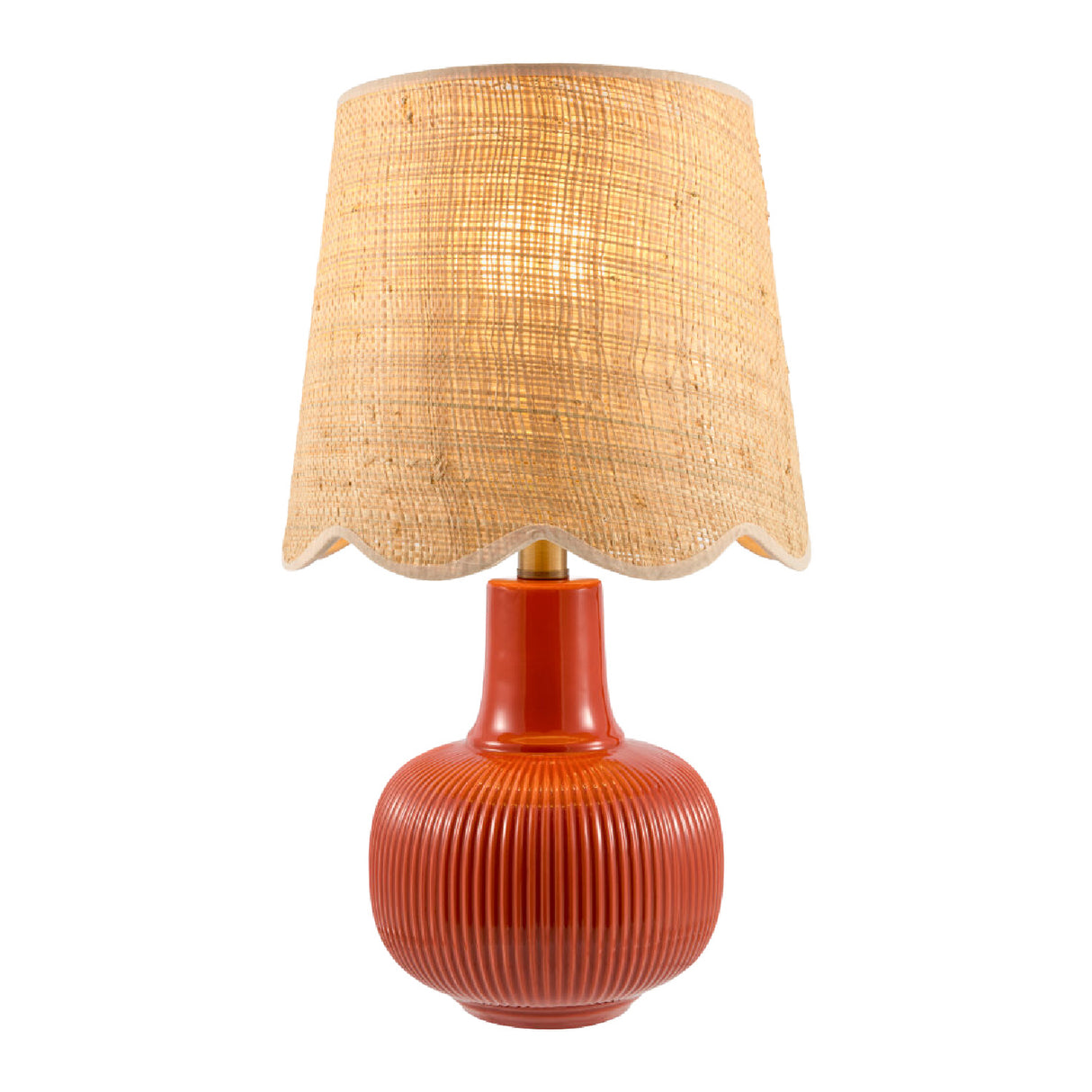 Modern European furniture - Scalloped Beige Jute Table Lamp - www.oroa.com