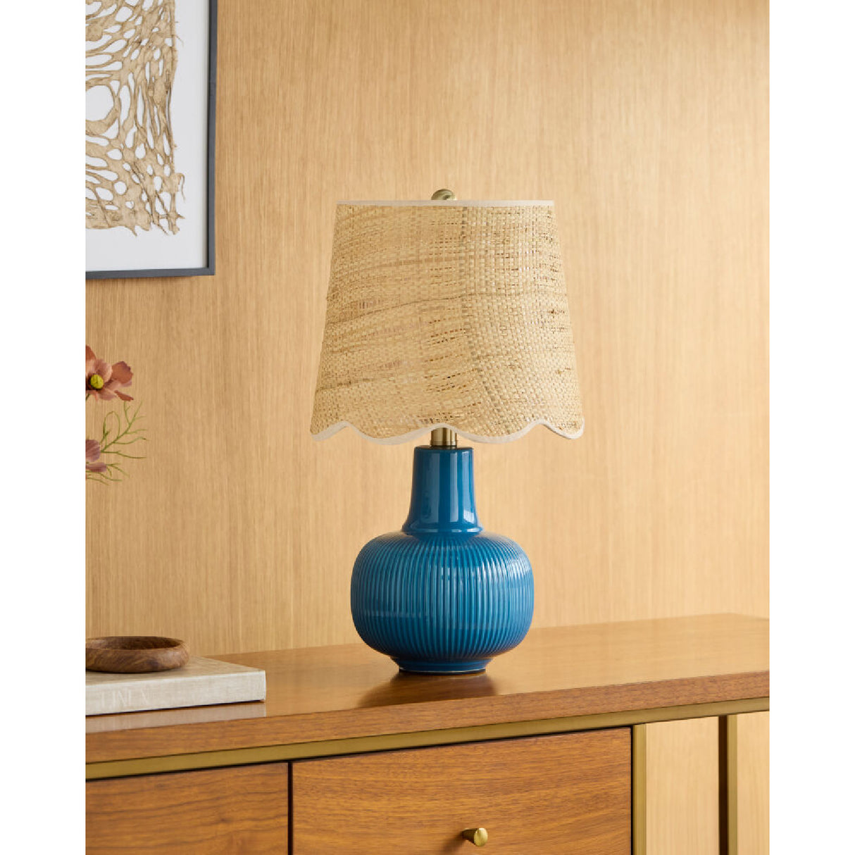 Modern European furniture - Scalloped Beige Jute Table Lamp - www.oroa.com