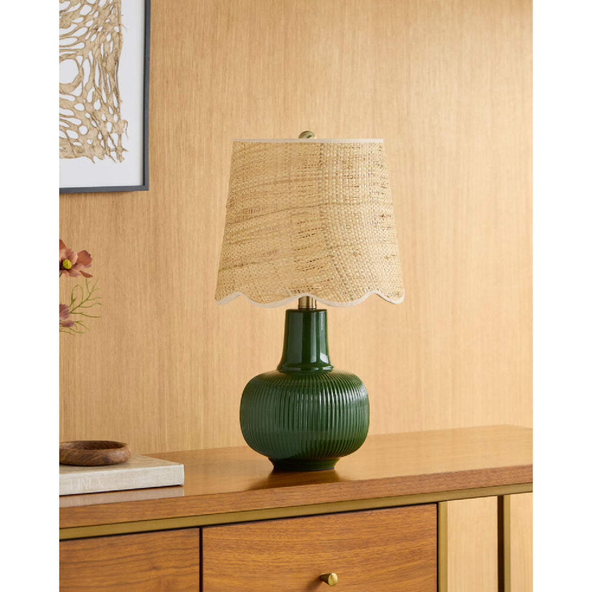 Modern European furniture - Scalloped Beige Jute Table Lamp - www.oroa.com