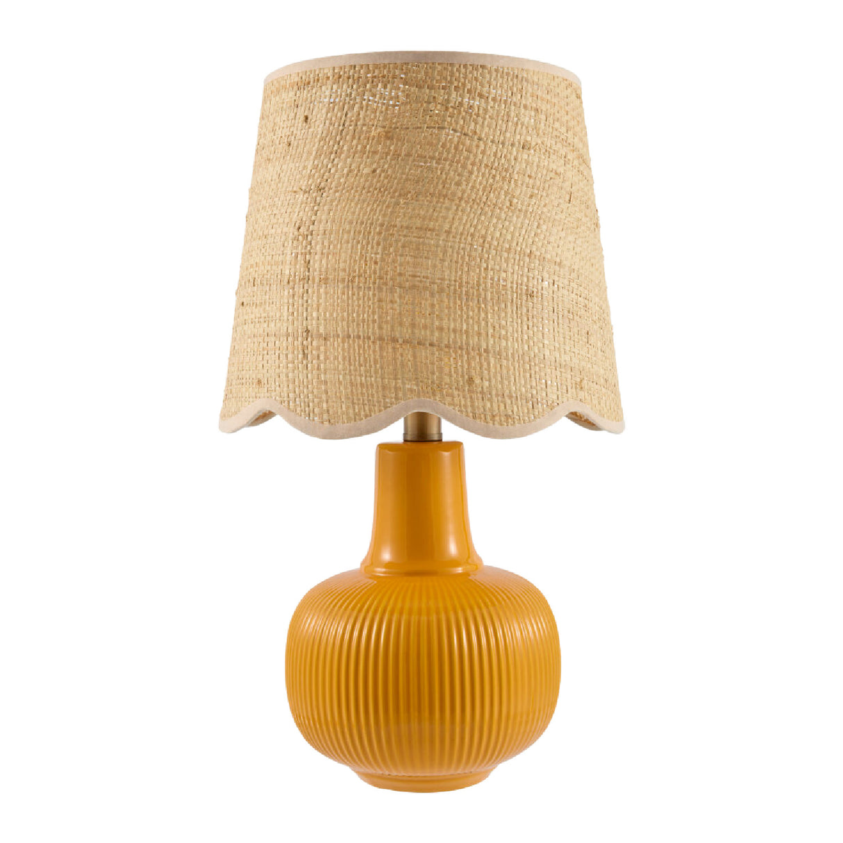 Modern European furniture - Scalloped Beige Jute Table Lamp - www.oroa.com