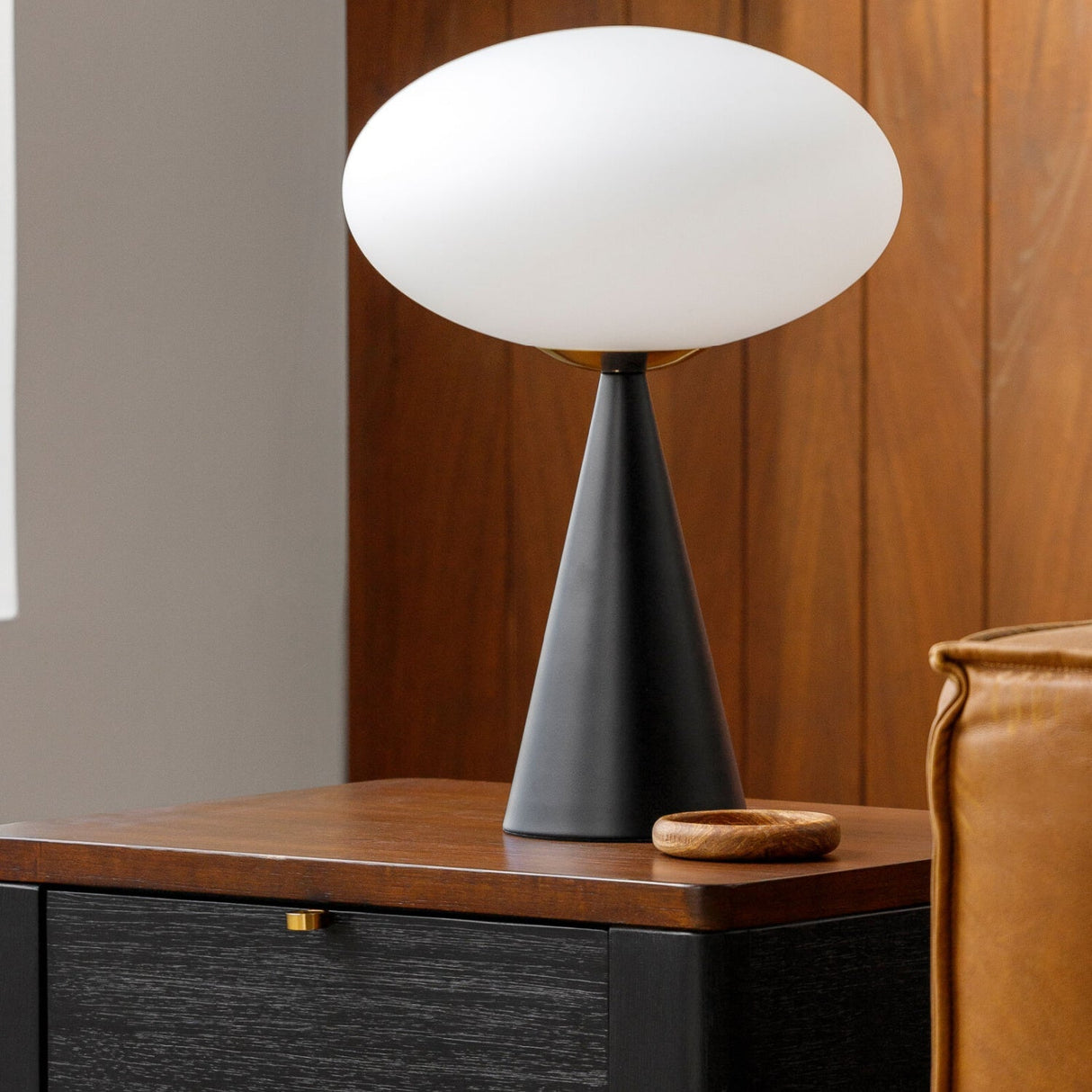 Modern European furniture - Oval White Glass Table Lamp - www.oroa.com