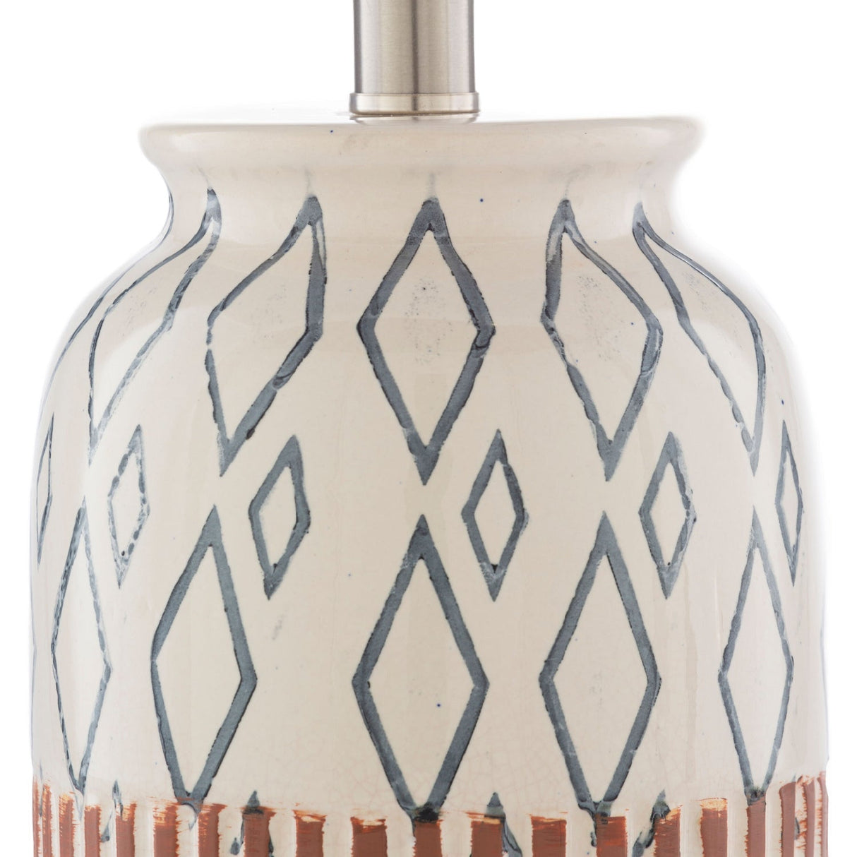 Modern European furniture - Geometric Patterned Ceramic Table Lamp - www.oroa.com